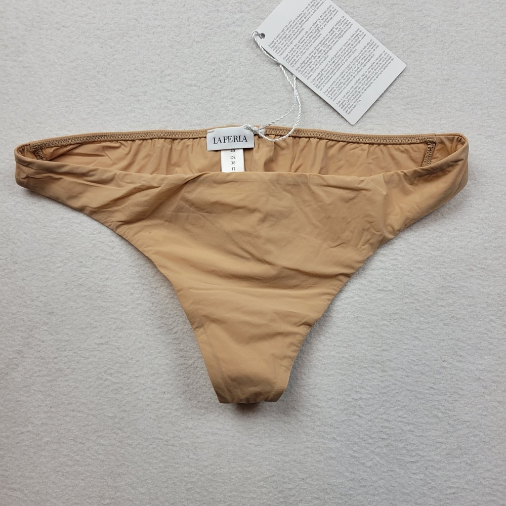 La Perla Womens Bikini Bottom Tan Nude Stretch Thong Size Small LPD 0023117 New
